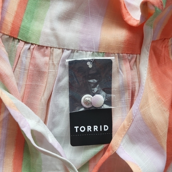 Torrid Rayon Slub Button-Front Tiered Tank - Picture 7 of 9